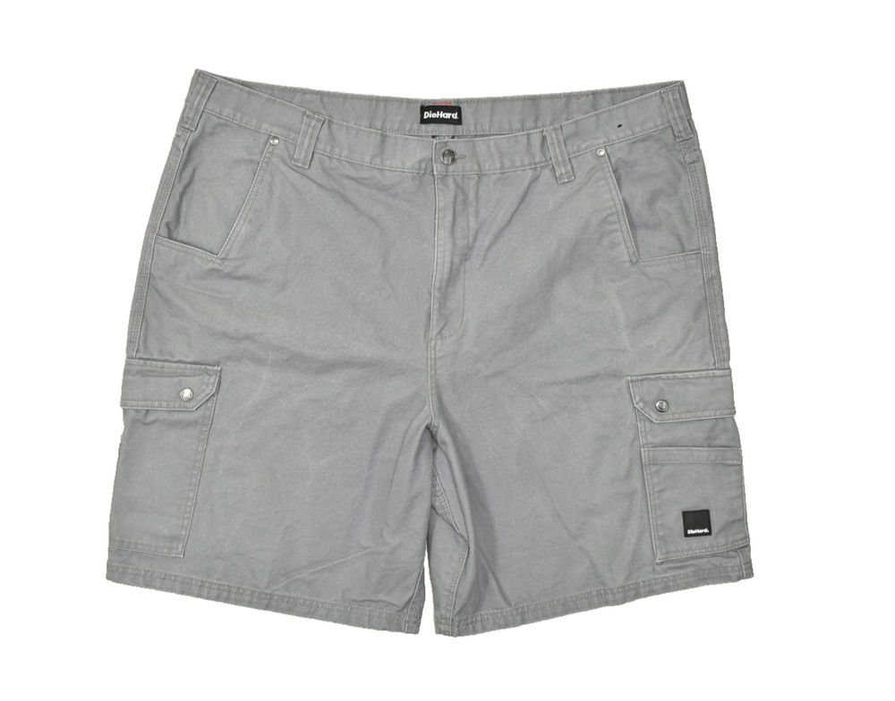 DieHard Men's Gray Cargo Shorts Regular Size 46 Cotton Workwear Casual Zip